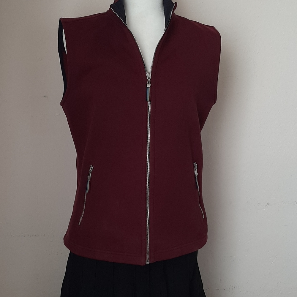 Karen Scott womens sport fleece vest SZ S